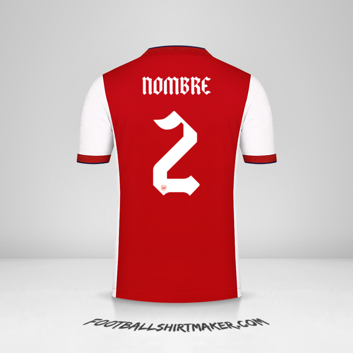Camiseta Arsenal Cup 2021/2022 -  nombre - 2