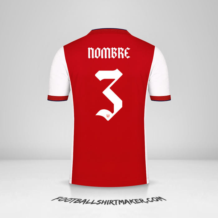 Camiseta Arsenal Cup 2021/2022 -  nombre - 3