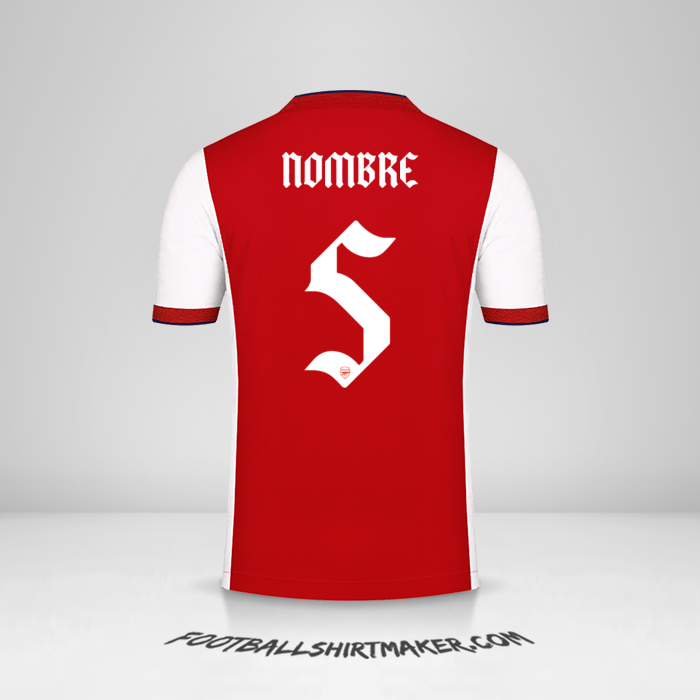 Jersey Arsenal Cup 2021/2022 -  nombre - 5