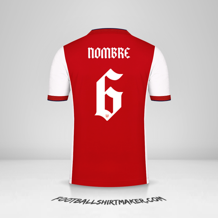 Jersey Arsenal Cup 2021/2022 -  nombre - 6