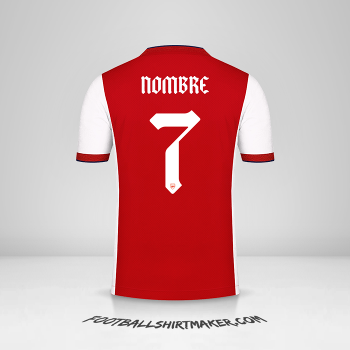 Camiseta Arsenal Cup 2021/2022 -  nombre - 7