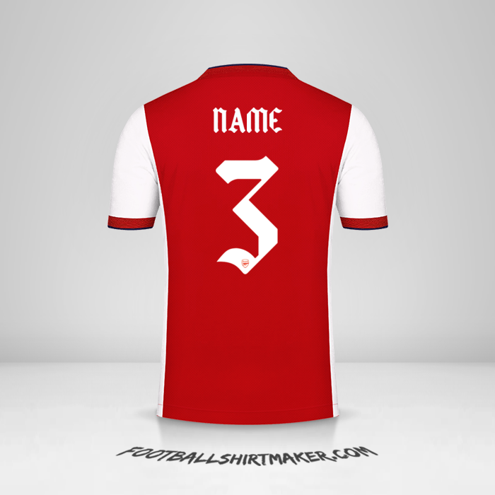Jersey Arsenal Cup 2021/2022 -  name - 3