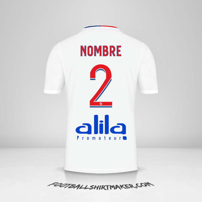 Jersey Olympique Lyon 2021/2022 -  nombre - 2