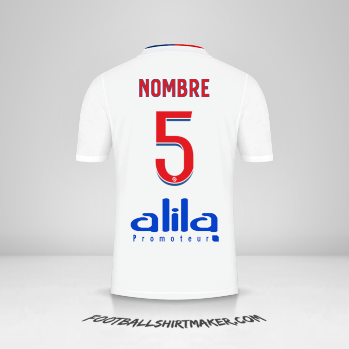 Jersey Olympique Lyon 2021/2022 -  nombre - 5
