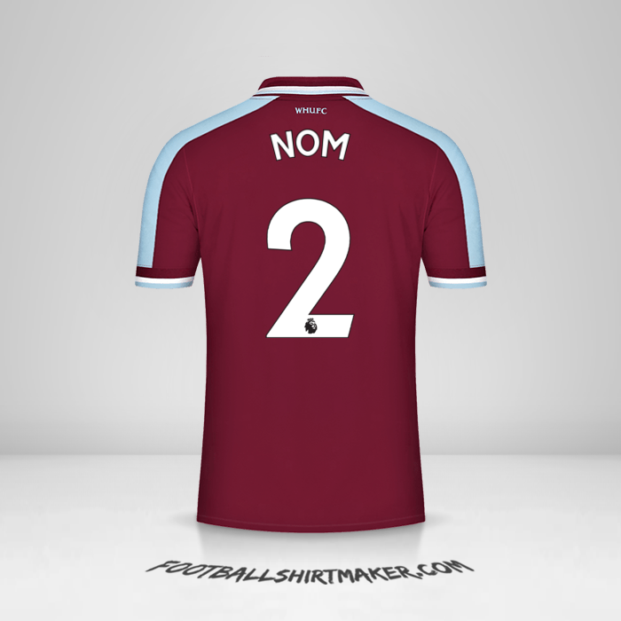 Maillot West Ham United FC 2021/2022 -  nom - 2
