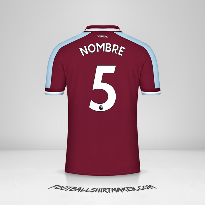 Camiseta West Ham United FC 2021/2022 -  nombre - 5