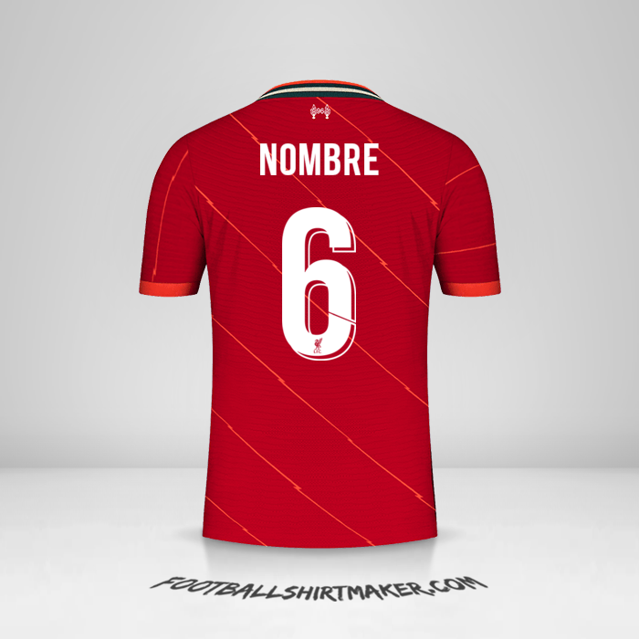 Jersey Liverpool FC Cup 2021/2022 -  nombre - 6