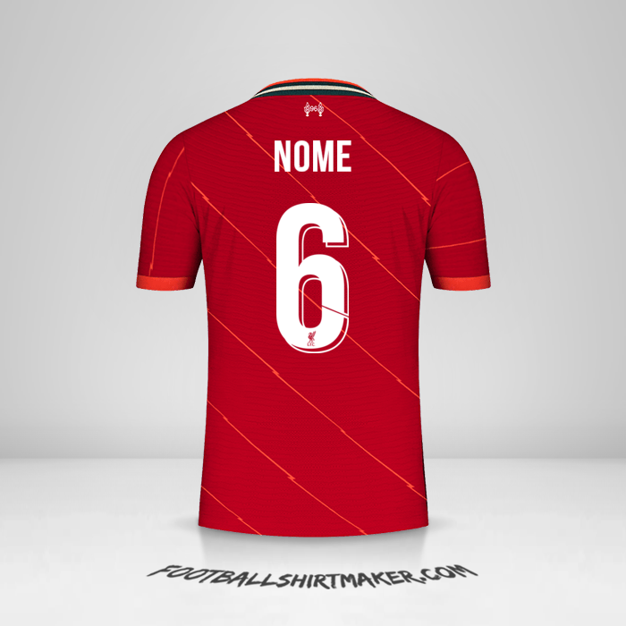 Camisa Liverpool FC Cup 2021/2022 -  nome - 6