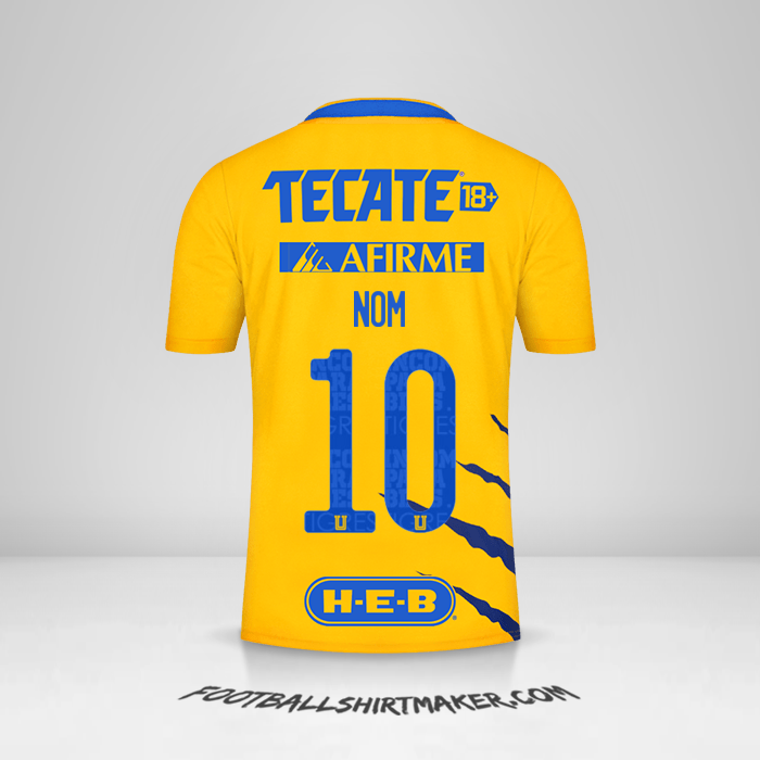 Maillot Tigres UANL 2021/2022 -  nom - 10