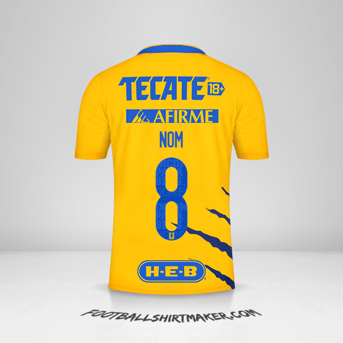 Maillot Tigres UANL 2021/2022 -  nom - 8
