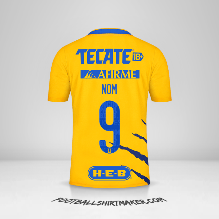 Maillot Tigres UANL 2021/2022 -  nom - 9