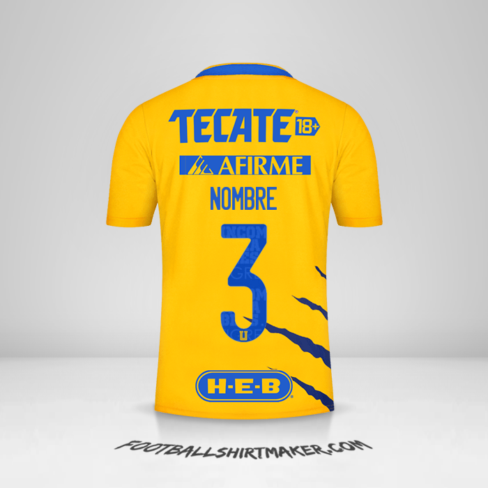Jersey Tigres UANL 2021/2022 -  nombre - 3