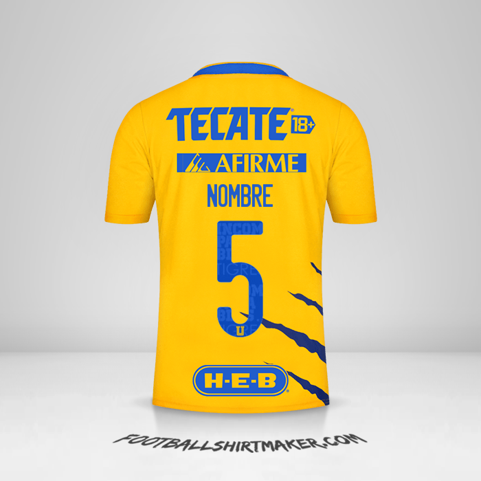 Jersey Tigres UANL 2021/2022 -  nombre - 5