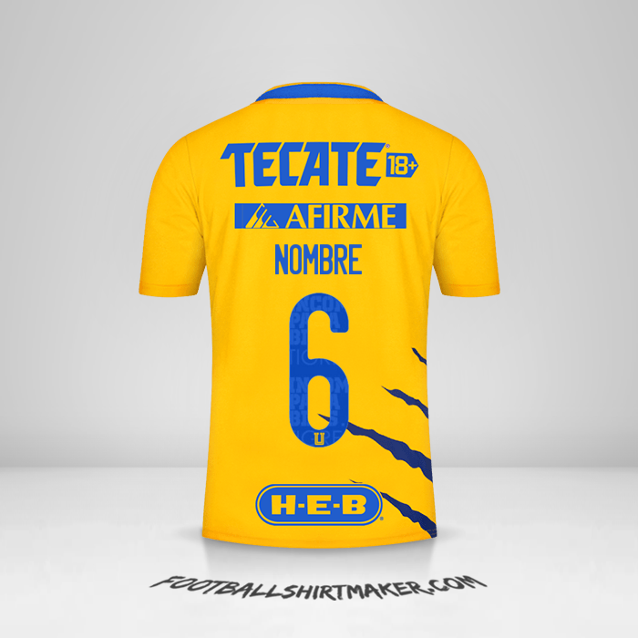 Jersey Tigres UANL 2021/2022 -  nombre - 6