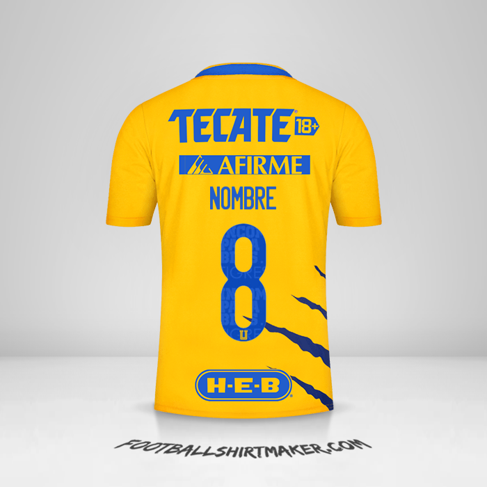 Jersey Tigres UANL 2021/2022 -  nombre - 8