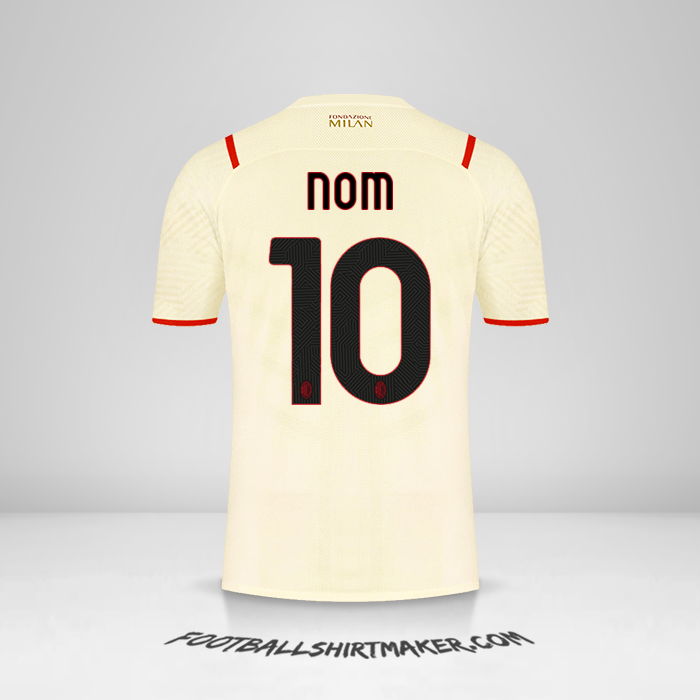 Maillot AC Milan 2021/2022 Extérieur -  nom - 10