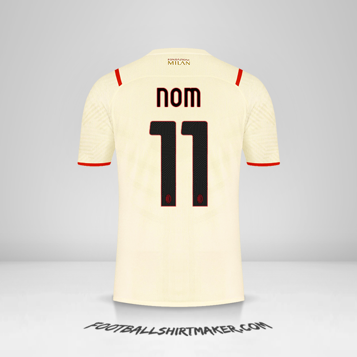 Maillot AC Milan 2021/2022 Extérieur -  nom - 11