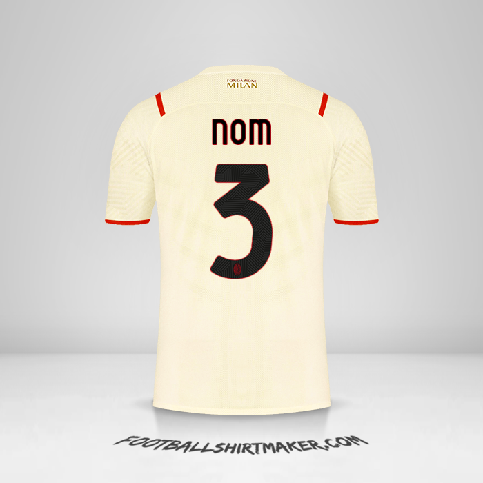 Maillot AC Milan 2021/2022 Extérieur -  nom - 3