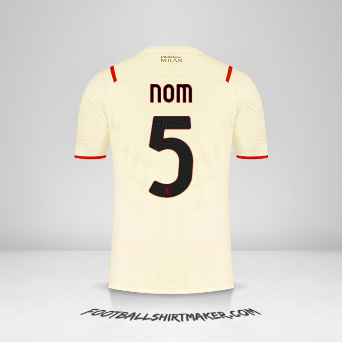 Maillot AC Milan 2021/2022 Extérieur -  nom - 5