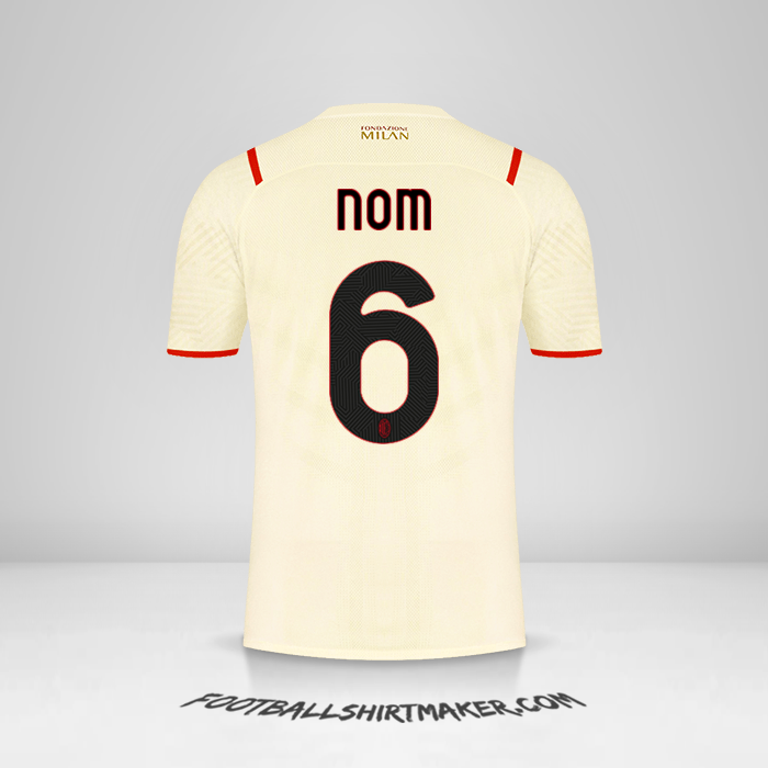 Maillot AC Milan 2021/2022 Extérieur -  nom - 6