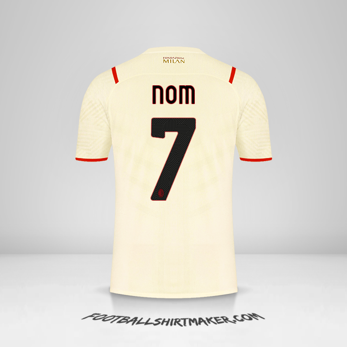 Maillot AC Milan 2021/2022 Extérieur -  nom - 7