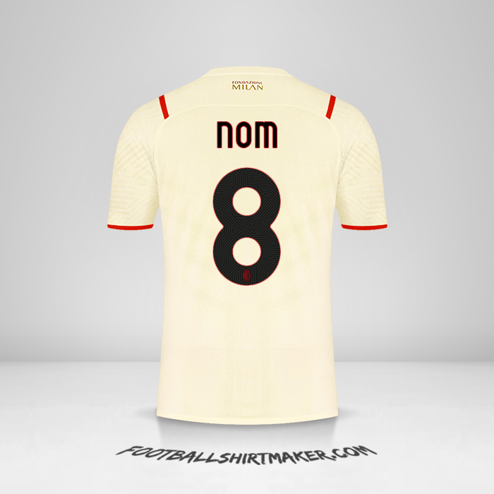 Maillot AC Milan 2021/2022 Extérieur -  nom - 8