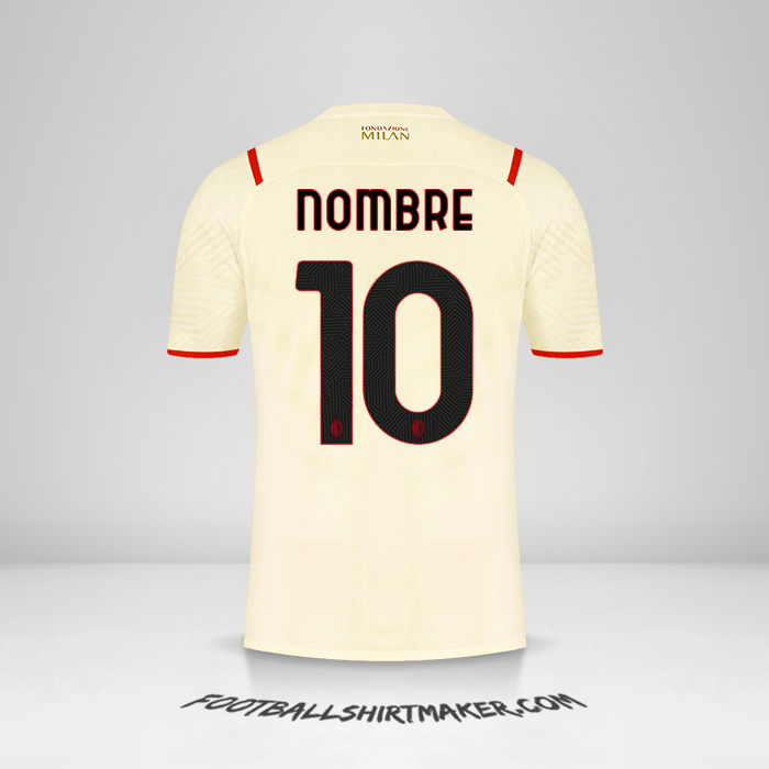 Jersey AC Milan 2021/2022 Visita -  nombre - 10