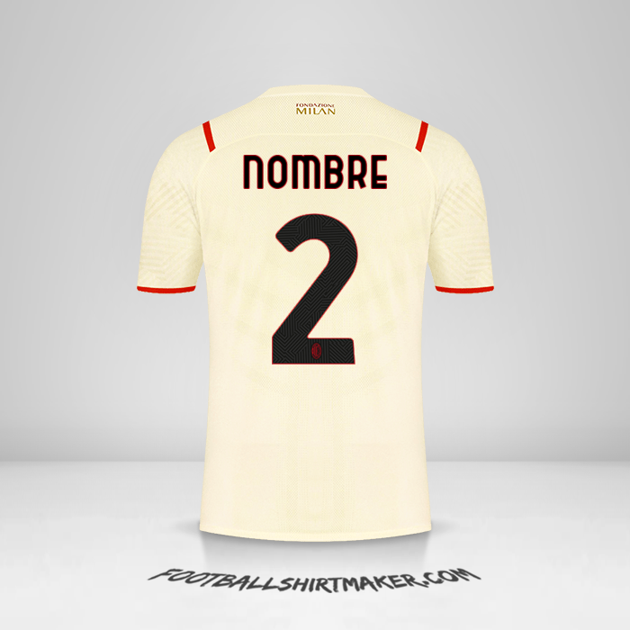 Jersey AC Milan 2021/2022 Visita -  nombre - 2
