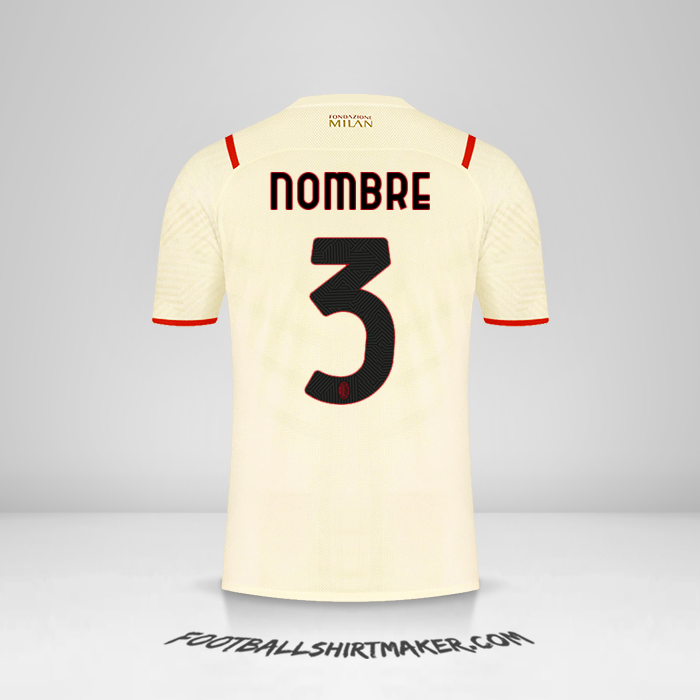 Camiseta AC Milan 2021/2022 Visita -  nombre - 3