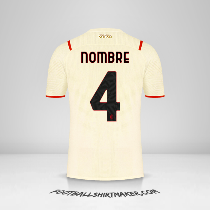 Camiseta AC Milan 2021/2022 Visita -  nombre - 4