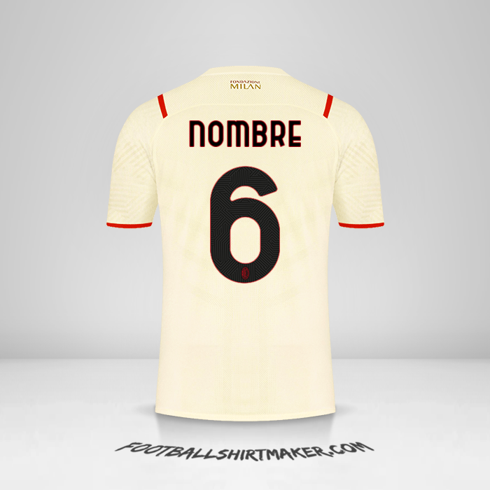 Jersey AC Milan 2021/2022 Visita -  nombre - 6