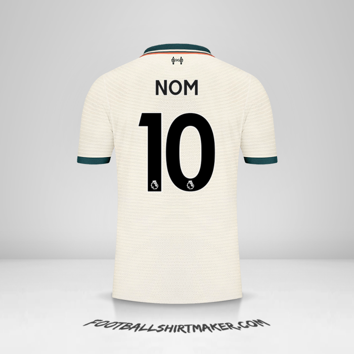 Maillot Liverpool FC 2021/2022 Extérieur -  nom - 10