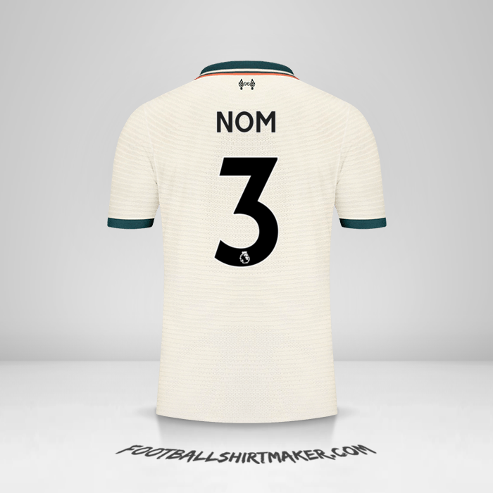 Maillot Liverpool FC 2021/2022 Extérieur -  nom - 3
