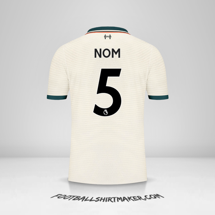 Maillot Liverpool FC 2021/2022 Extérieur -  nom - 5