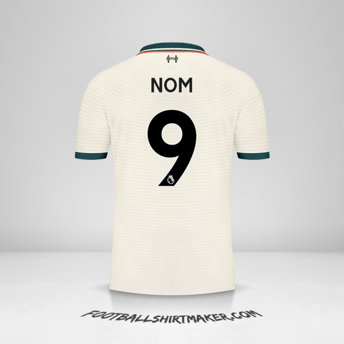 Maillot Liverpool FC 2021/2022 Extérieur -  nom - 9