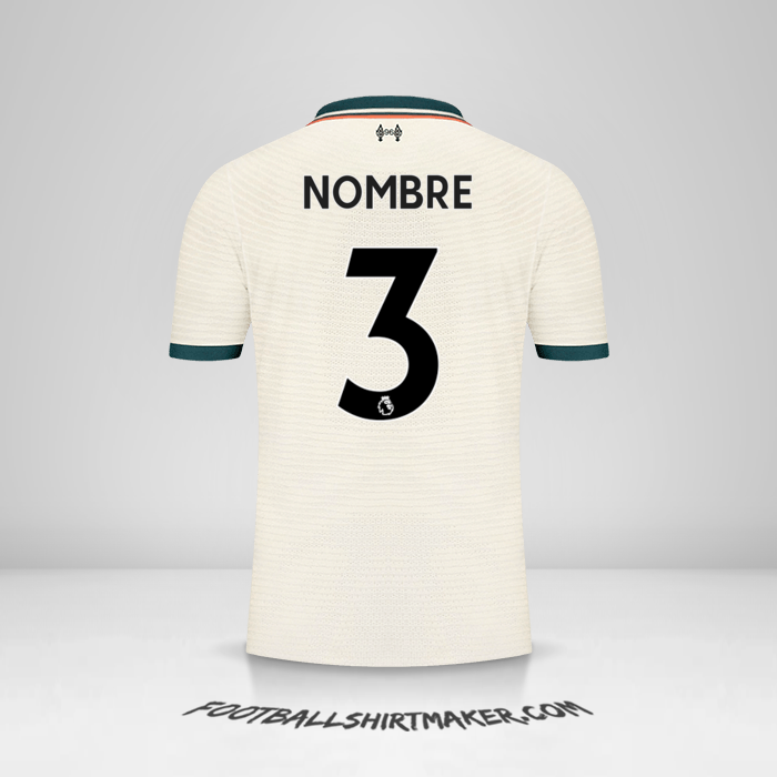 Jersey Liverpool FC 2021/2022 Visita -  nombre - 3
