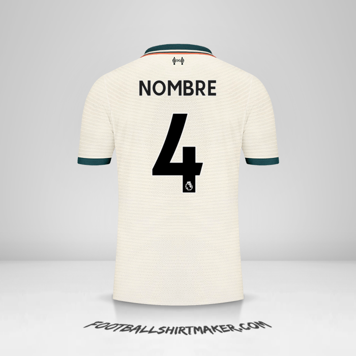Jersey Liverpool FC 2021/2022 Visita -  nombre - 4