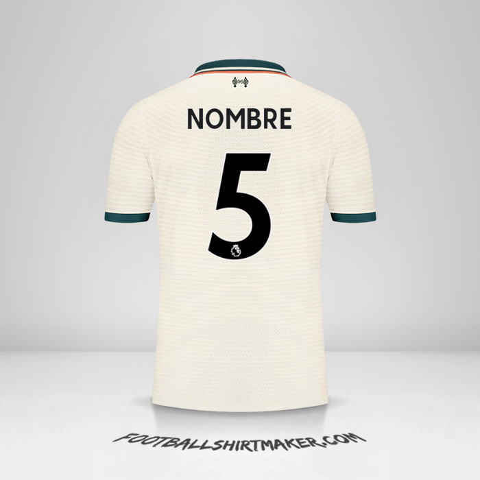 Jersey Liverpool FC 2021/2022 Visita -  nombre - 5