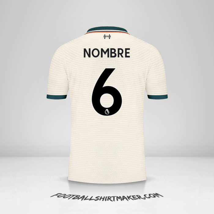 Jersey Liverpool FC 2021/2022 Visita -  nombre - 6