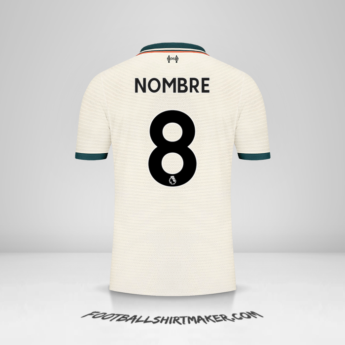 Jersey Liverpool FC 2021/2022 Visita -  nombre - 8