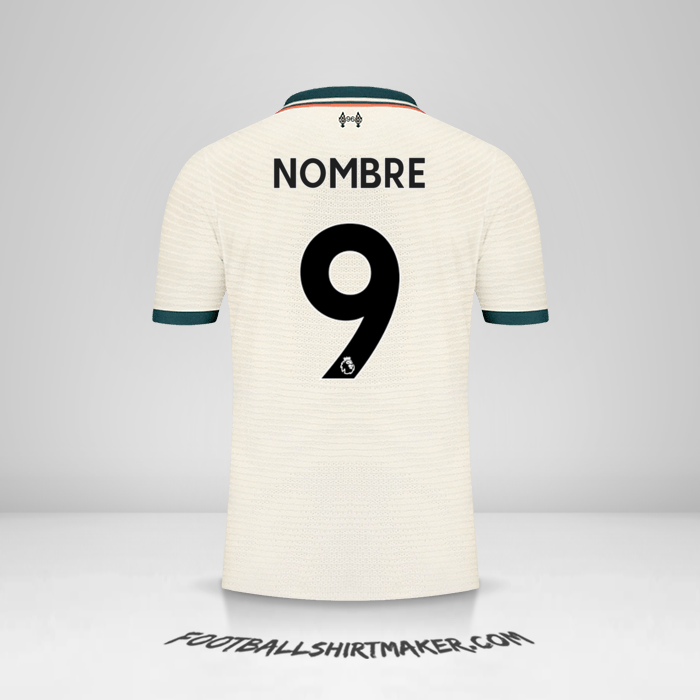 Jersey Liverpool FC 2021/2022 Visita -  nombre - 9