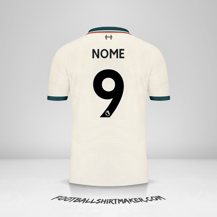 Maglia Liverpool FC 2021/2022 Seconda -  nome - 9