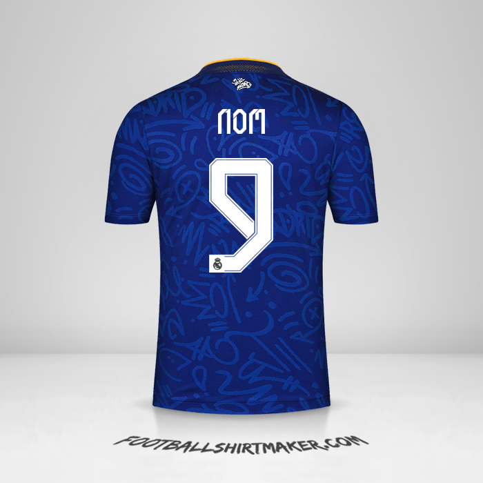 Maillot Real Madrid CF Cup 2021/2022 Extérieur -  nom - 9