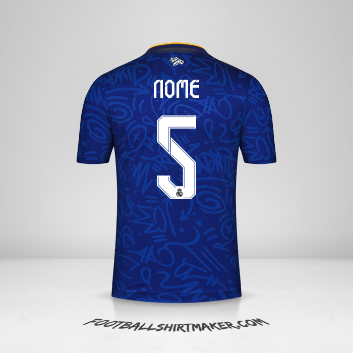 Maglia Real Madrid CF Cup 2021/2022 Seconda -  nome - 5
