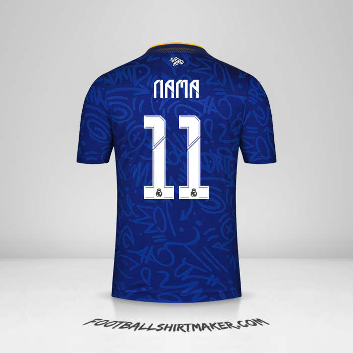Jersey Real Madrid CF Cup 2021/2022 Alternatif -  nama - 11