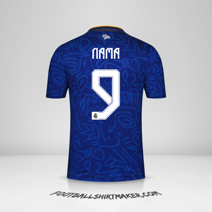 Jersey Real Madrid CF Cup 2021/2022 Alternatif -  nama - 9