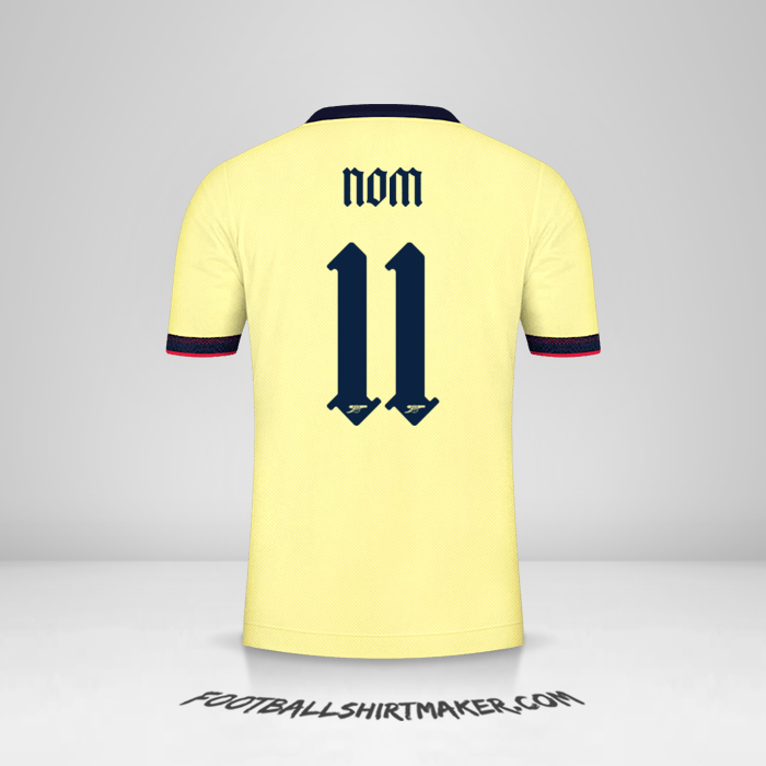 Maillot Arsenal Cup 2021/2022 Extérieur -  nom - 11