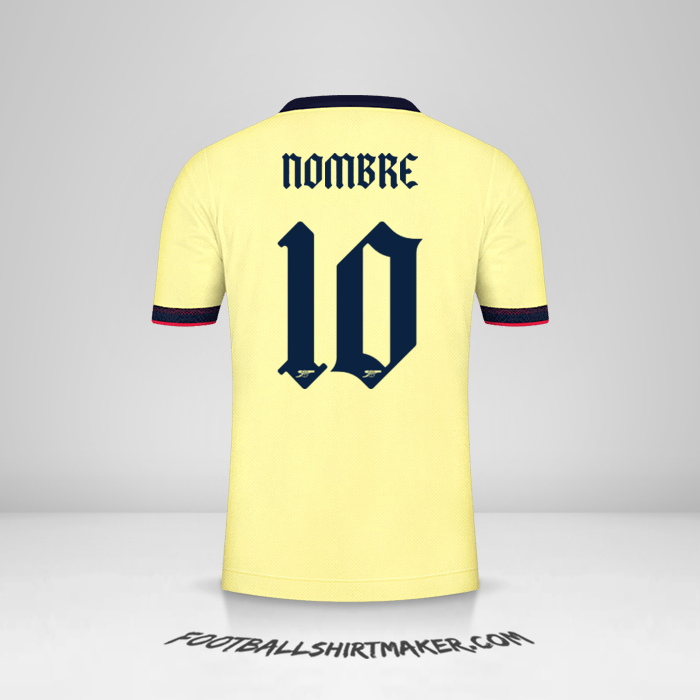 Jersey Arsenal Cup 2021/2022 Visita -  nombre - 10