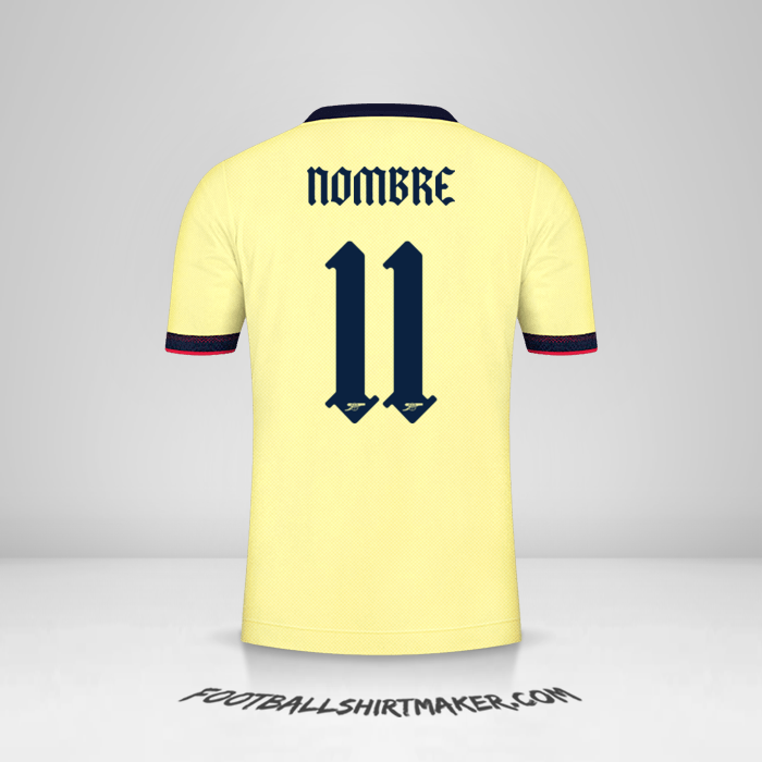 Jersey Arsenal Cup 2021/2022 Visita -  nombre - 11
