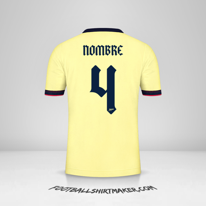 Jersey Arsenal Cup 2021/2022 Visita -  nombre - 4
